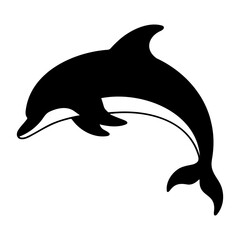 Happy dolphin silhouette leaping 1