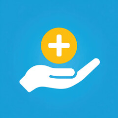 Obraz premium Hand holding icon for the healthcare medical icon. health insurance health concept. health insurance business for hospital