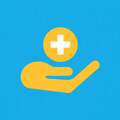 Obraz premium Hand holding icon for the healthcare medical icon. health insurance health concept. health insurance business for hospital