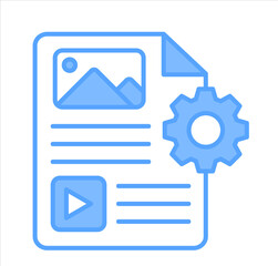 Content Management Blue Icon Vector Illustration