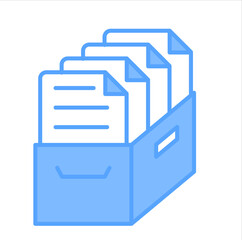 Document Archiving Blue Icon Vector Illustration