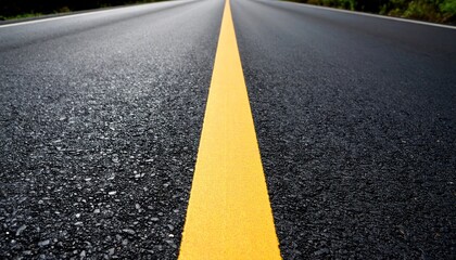 Asphalt road with yellow center line