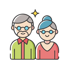 Illustration Of Senior Couple
