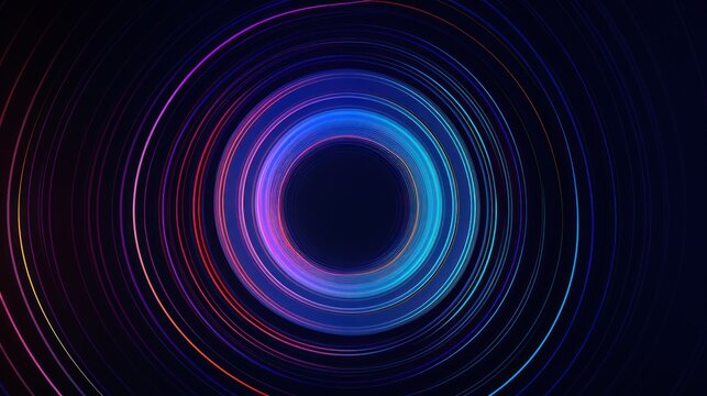 dark swirling vortex, glowing circular portal, abstract psychedelic background, neon blue and purple concentric rings, dynamic cosmic energy, mesmerizing vortex effect, hypnotic spiral pattern, surrea