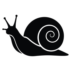 Elegant Black Snail Silhouette Design Isolated on White Background for Creative Projects and Visual Communication Needs