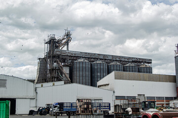  steel grain storage silos.