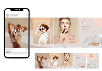 Minimal Naif Style Nude Color Carousel for Social Media