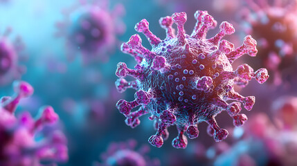 Fototapeta premium Microscopic Virus 3D Illustration
