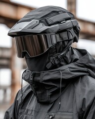 Futuristic Helmet and Tactical Gear