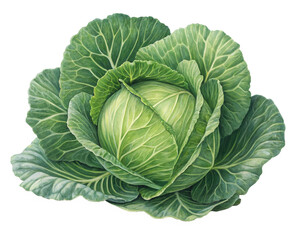 Obraz premium A mature cabbage on white background
