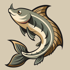 hunting fish vector illustration