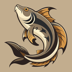 hunting fish vector illustration