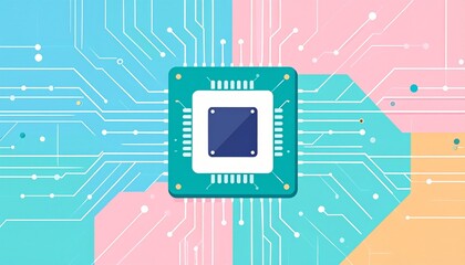A central processing unit connected to a complex network of circuits