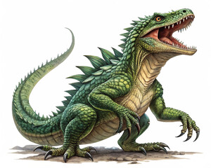 Fototapeta premium A Powerful Reptile on white background 