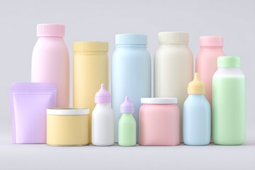 Pastel Baby Food and Formula Containers