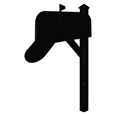 Mailbox Silhouette Against White Background Representing Communication Correspondence and Delivery of Letters and Packages for Home or Business