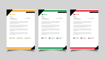 letter head design three templates