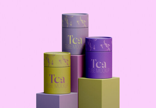 Tube Mockup on Pedestal Composition