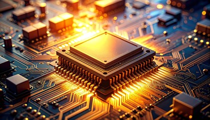 The heart of modern technology glowing with potential