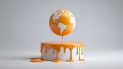 Urgent call to action for saving our planet with melting globe symbolizing climate change and environmental crisis
