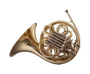 Musical performance concert hall french horn acoustic environment isolated on transparent background, png