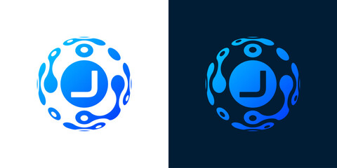 letter k logo design with globe technology, for technology, monogram, data and computers