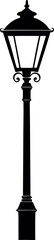Elegant Silhouette of a Classic Streetlamp in Detailed Architectural Design