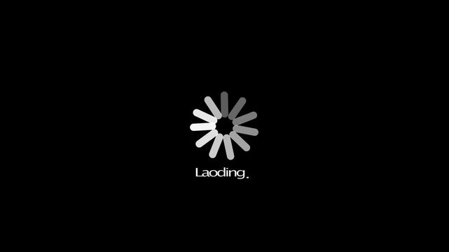 White Loading wheel animation . Animated circle loading gif video icon. Loading circle icon animation on black background.