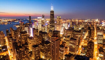 City lights at twilight