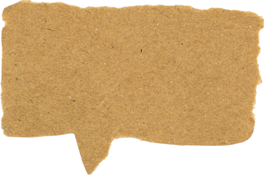 Brown textured speech bubble isolated on white background for creative communication and design projects