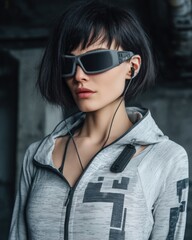 Woman Wearing Futuristic Glasses
