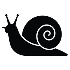 Snail silhouette vector illustration of a gastropod mollusk with spiral shell and antennae on a white background animal wildlife design