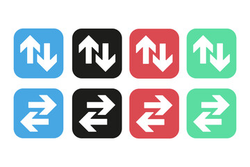 Different set of two arrow switches in squares