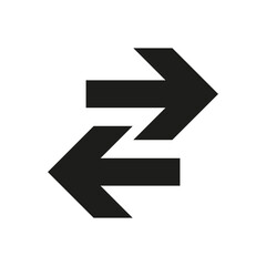 Isolated silhouette of a two arrow switch