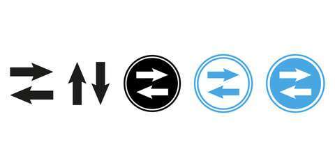 Universal two arrow switch set in black and outline styles