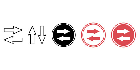 Universal two arrow switch set in black, red and outline styles