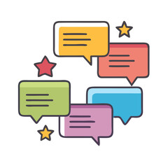 Speech Bubbles In Multiple Color And Shape
