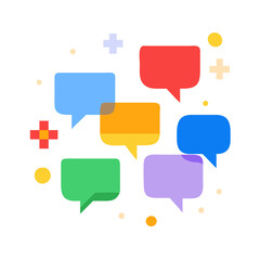 Speech Bubbles In Multiple Color And Shape

