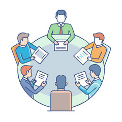 Team Of Professionals In A Business Meeting
