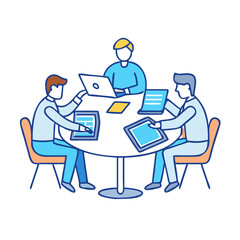 Team Of Professionals In A Business Meeting
