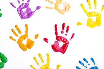 Fototapeta premium Artistic Colorful Handprints Splash