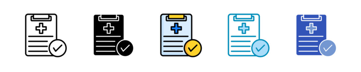 Obraz premium Medical Report Icon Set Multiple Style Collection