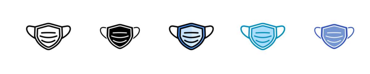 Surgical Mask  Icon Set Multiple Style Collection