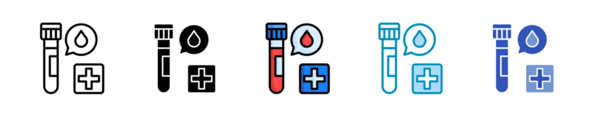 Blood Test  Icon Set Multiple Style Collection