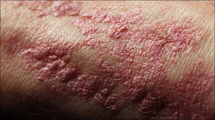Fototapeta premium Close-Up of Psoriasis on Human Skin Surface