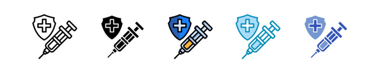Vaccination Shot  Icon Set Multiple Style Collection