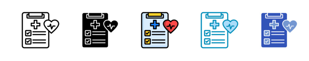 Health Checkup  Icon Set Multiple Style Collection