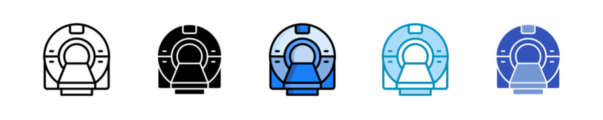 Mri Scanner  Icon Set Multiple Style Collection
