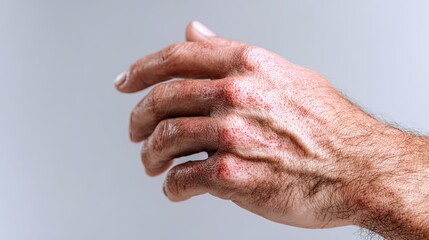 Close-up of Hand with Eczema Skin Condition