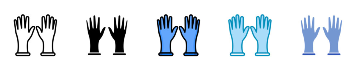 Surgical Gloves  Icon Set Multiple Style Collection